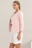 HYFVE Open Front Ruched Sleeve Blazer - Trendsi - Flyclothing LLC