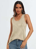 Round Neck Wide Strap Tank - Trendsi - Flyclothing LLC