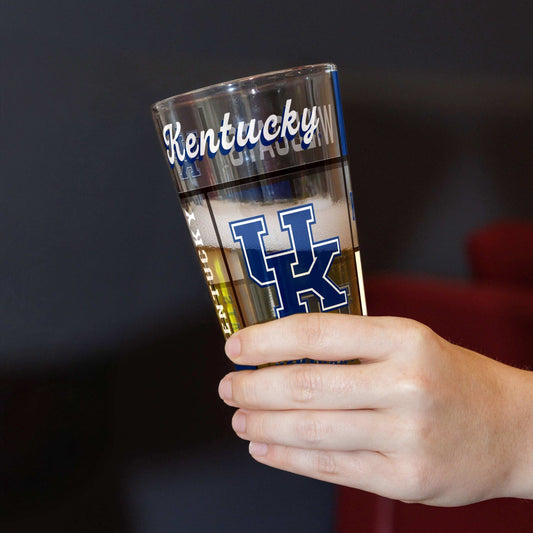 Kentucky 16oz Quilted Stained Pint Glass - Logo Brands - Flyclothing LLC