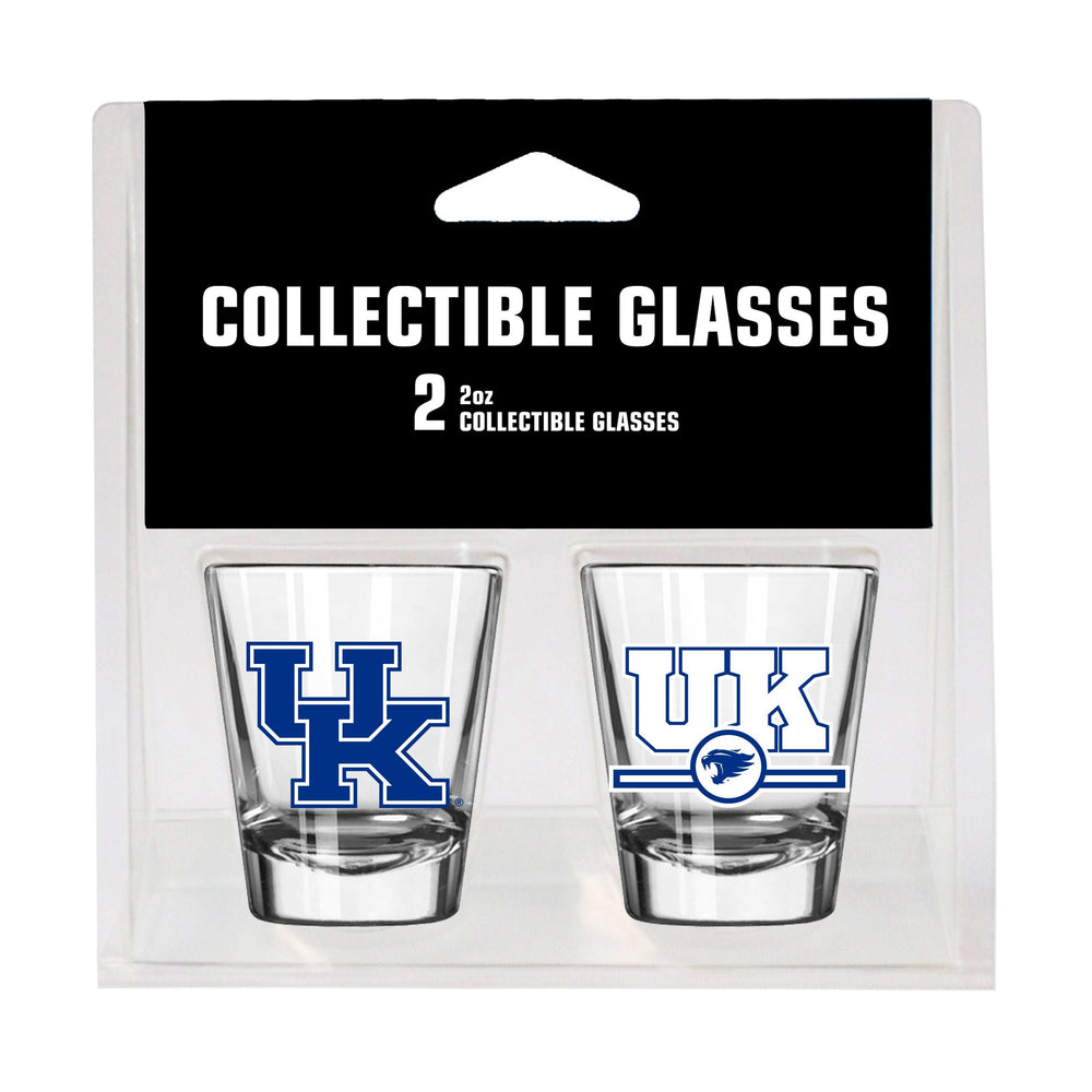 Kentucky Campus Colors 2oz Letterman Shot Glass 2 Pack - Logo Brands - Flyclothing LLC