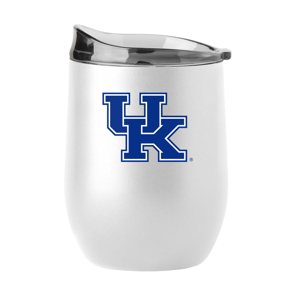 Kentucky 16oz Swagger White Powder Coat Curved Beverage - Logo Brands - Flyclothing LLC