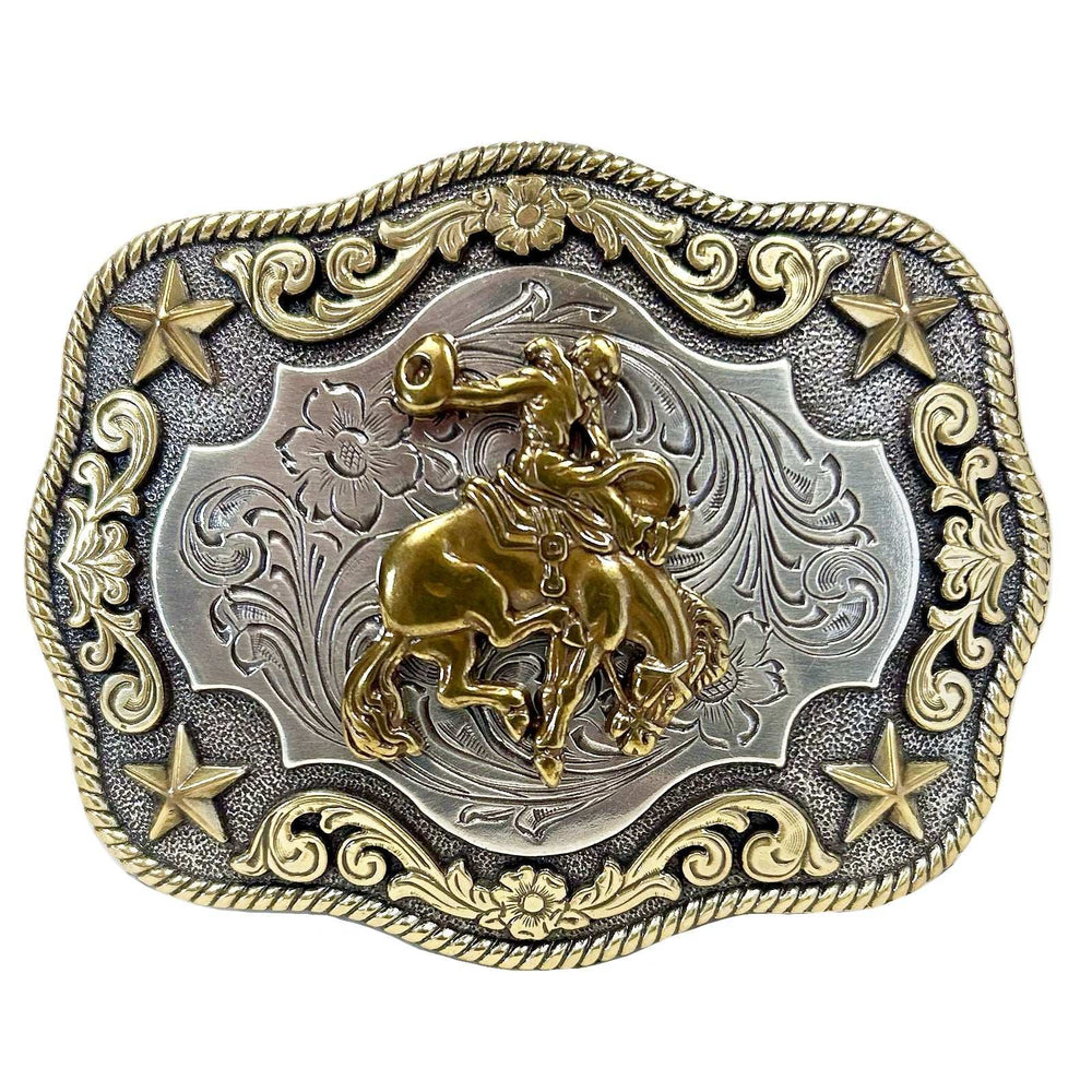Rockmount Ranch Ware Bronc Rider Western Belt Buckle in Gold - Rockmount Clothing - Flyclothing LLC