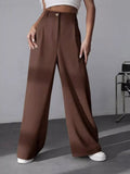 Wide Leg Pleated Pants - Trendsi - Flyclothing LLC