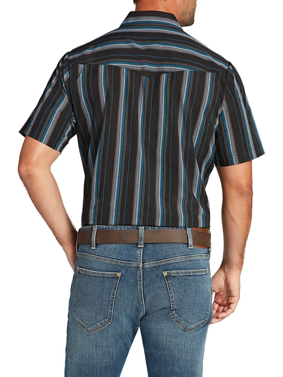 Men's Ely Cattleman Short Sleeve Stripe Western Snap Shirt - Ely Cattleman - Flyclothing LLC