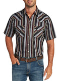 Men's Ely Cattleman Short Sleeve Stripe Western Snap Shirt - Ely Cattleman - Flyclothing LLC