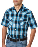 Men's Ely Cattleman Short Sleeve Plaid Western Snap Shirt - Ely Cattleman - Flyclothing LLC