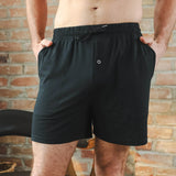 The Threat Level Midnight | Black SleepDeep™ Men’s Pajama Shorts - Shinesty - Flyclothing LLC