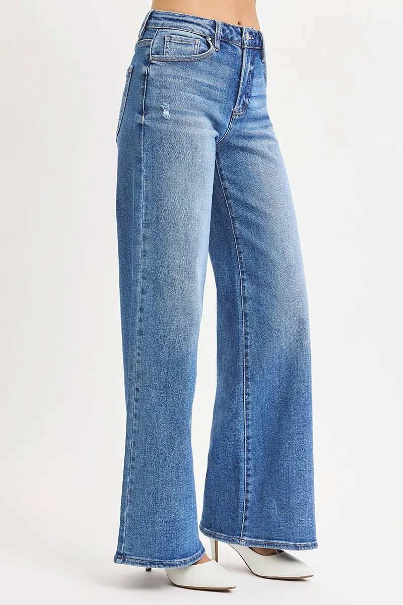 RISEN Full Size High Rise Wide Leg Jeans Plus Size - Trendsi - Flyclothing LLC