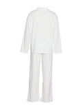 Collared Neck Long Sleeve Top and Drawstring Pants Set - Trendsi - Flyclothing LLC