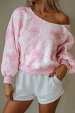 Floral Print One-Shoulder Oversized Sweatshirt - Trendsi - Flyclothing LLC