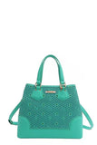 Nicole Lee USA Monogram Pattern Handbag with Rhinestones Decor - Trendsi - Flyclothing LLC