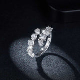 2.6 Carat Moissanite 925 Sterling Silver Bypass Ring - Trendsi - Flyclothing LLC