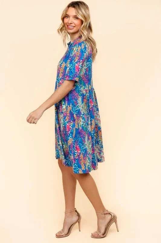 Haptics Johnny Collar Babydoll Dress with Side Pockets - Trendsi - Flyclothing LLC