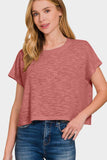 Zenana Round Neck Short Sleeve T-Shirt - Trendsi - Flyclothing LLC