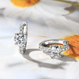 2.36 Carat Moissanite Zircon 925 Sterling Silver Hoop Earrings - Trendsi - Flyclothing LLC