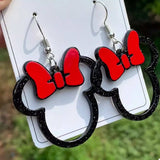 Mickey Mouse Bow Drop Earrings - Trendsi - Flyclothing LLC