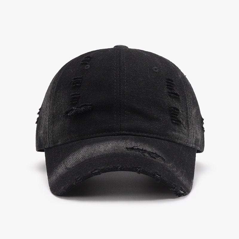 Distressed Adjustable Cotton Baseball Cap - Trendsi - Flyclothing LLC