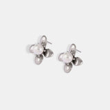 Synthetic Pearl Titanium Steel Flower Earrings - Trendsi - Flyclothing LLC
