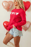 Valentine’s Day XOXO Round Neck Drop Shoulder Sweatshirt - Trendsi - Flyclothing LLC