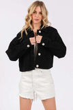 bytos Button Down Cropped Denim Jacket with Patch Pockets - Trendsi - Flyclothing LLC