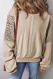 Openwork Round Neck Long Sleeve Sweatshirt - Trendsi - Flyclothing LLC