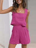 Square Neck Tank and Shorts Set - Trendsi - Flyclothing LLC