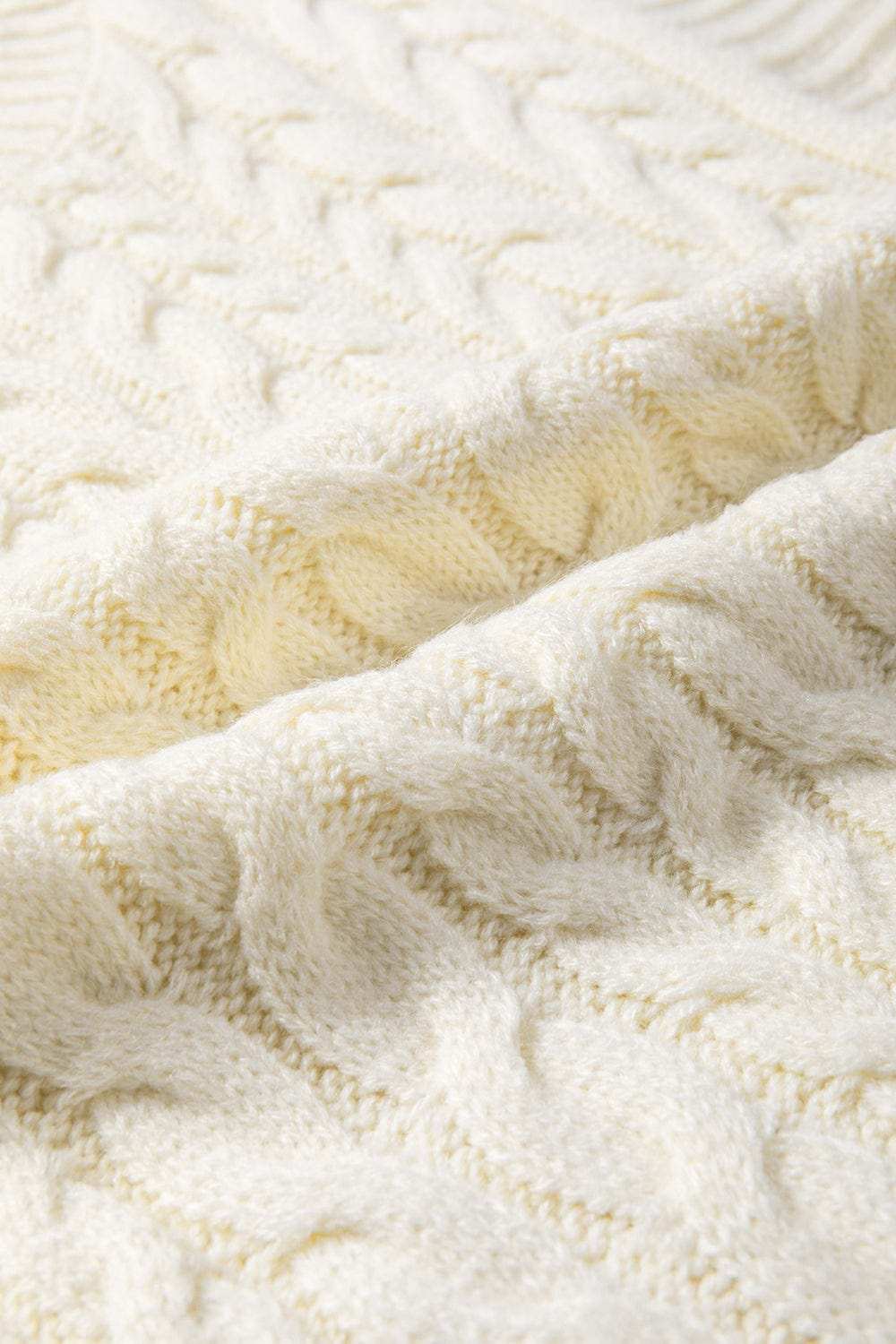 Cable Knit Turtleneck Sweater Vest - Trendsi - Flyclothing LLC