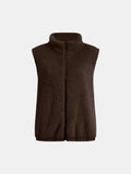 Full Size Fuzzy Zip Up Vest Coat with Pockets - Trendsi - Flyclothing LLC