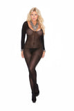 Elegant Moments Black Long Sleeve Bodystocking 1606q - Elegant Moments - Flyclothing LLC