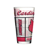 Louisville 16oz Quilted Stained Pint Glass - Logo Brands - Flyclothing LLC