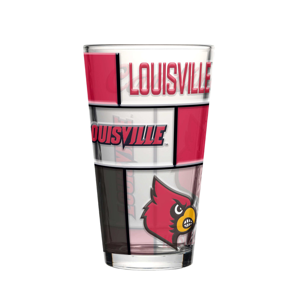 Louisville 16oz Quilted Stained Pint Glass - Logo Brands - Flyclothing LLC