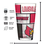 Louisville 16oz Quilted Stained Pint Glass - Logo Brands - Flyclothing LLC