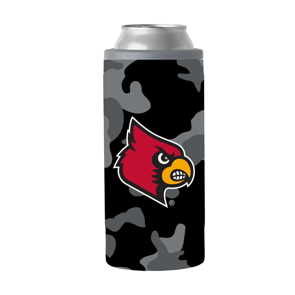 Louisville Black Camo 12oz Slim Can Coolie - Logo Brands - Flyclothing LLC