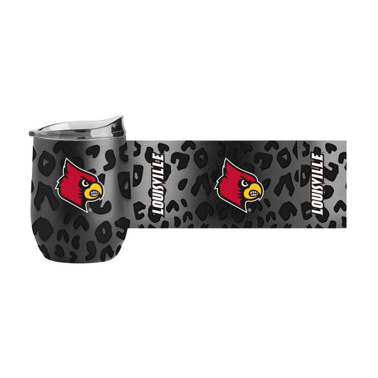 Louisville Leopard 16oz Black Powder coat Curved Beverage - Logo Brands - Flyclothing LLC