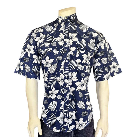 Rockmont Clothing Men's Short Sleeve Denim Floral Print Western Shirt - Rockmount Clothing - Flyclothing LLC