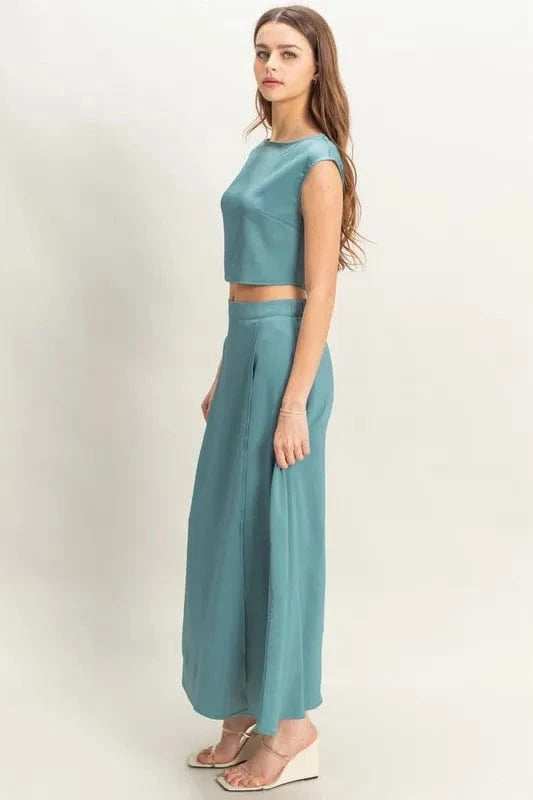 HYFVE Sleeveless Top and Maxi Skirt Set - Trendsi - Flyclothing LLC