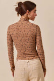 SO ME Floral Print Textured Long Sleeve Knit Top - Trendsi - Flyclothing LLC