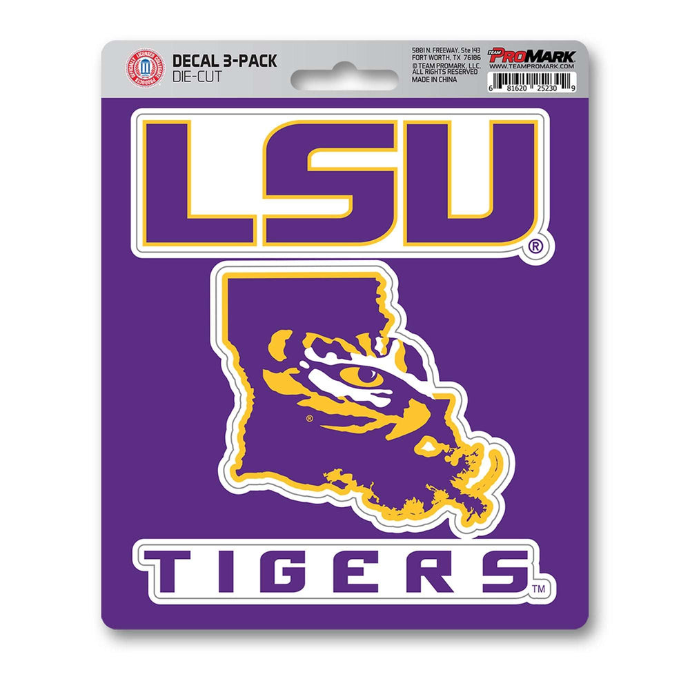 LSU Decal 3-pk - Logo Brands - Flyclothing LLC
