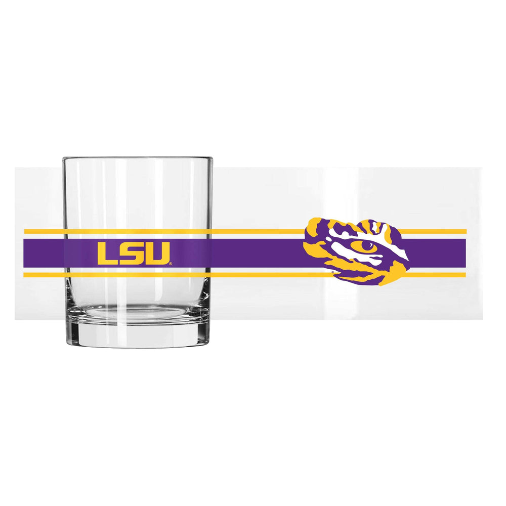 LSU 14oz Stripe Rocks Glass - Logo Brands - Flyclothing LLC