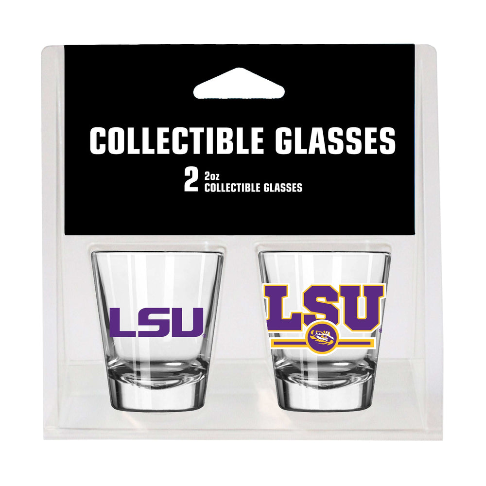LSU Campus Colors 2oz Letterman Shot Glass 2 Pack - Logo Brands - Flyclothing LLC