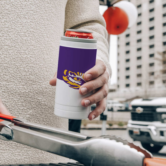 LSU 12oz Colorblock Slim Can Coolie - Logo Brands - Flyclothing LLC