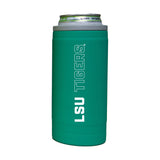LSU 12oz Optic Stacked Soft Touch Slim Coolie - Logo Brands - Flyclothing LLC