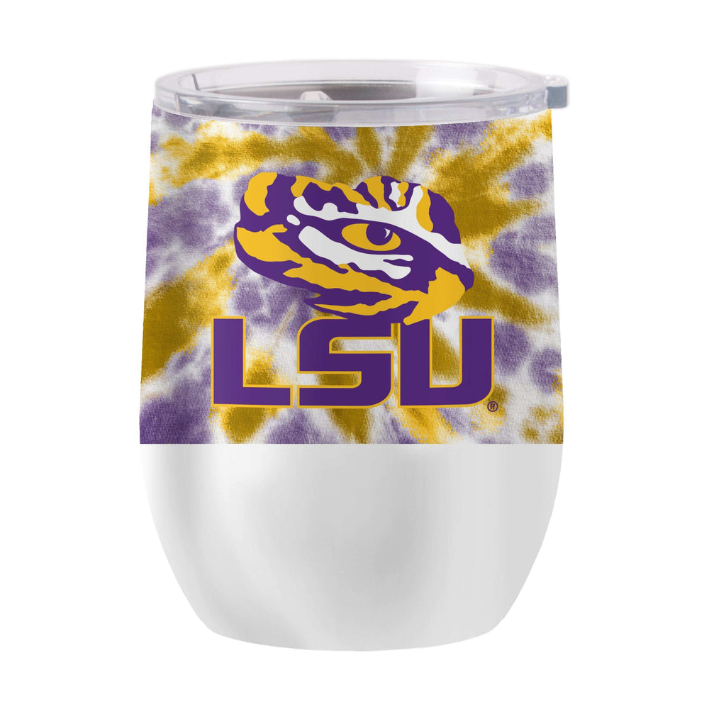 LSU 16oz Tie Dye Stainless Curved Beverage - Logo Brands - Flyclothing LLC