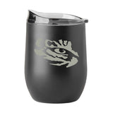 LSU 16oz Gun Metal Black Powder Curved Beverage - Logo Brands - Flyclothing LLC