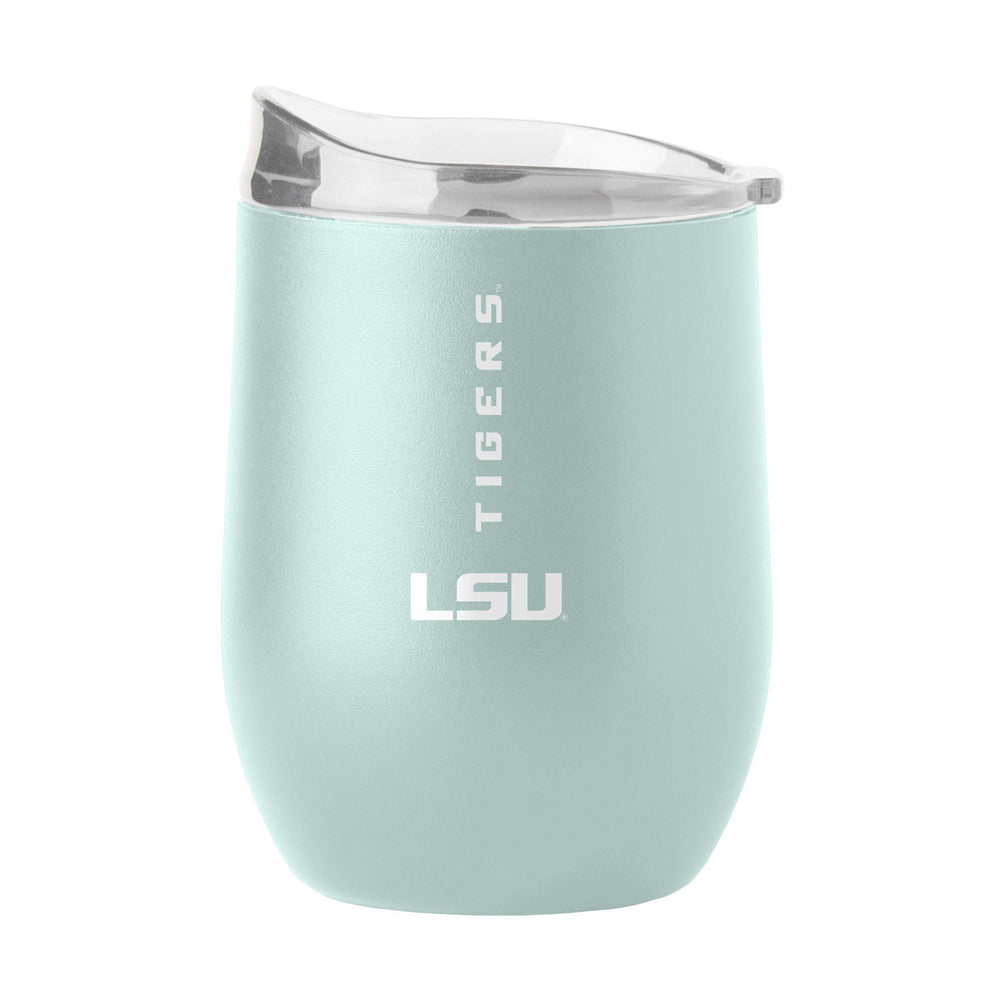 LSU 16oz Vertical Powder Coat Curved Beverage - Logo Brands - Flyclothing LLC