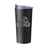 LSU 20oz Gun Metal Black Powder Coat Tumbler - Logo Brands - Flyclothing LLC