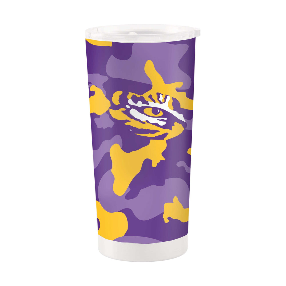 LSU 20oz Camo Stainless Steel Tumbler - Logo Brands - Flyclothing LLC