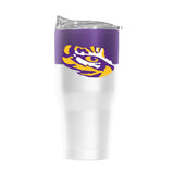 LSU 30oz Colorblock White Powder Coat Tumbler - Logo Brands - Flyclothing LLC