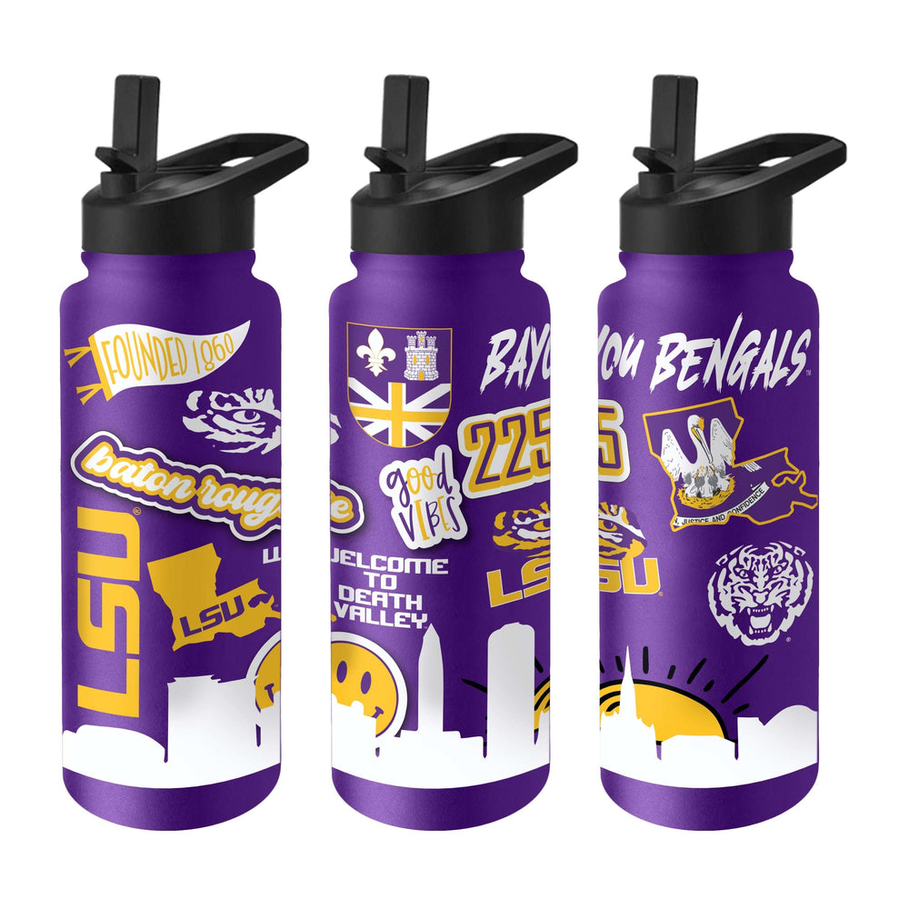 LSU 34oz Team Color Native Quencher Bottle - Logo Brands - Flyclothing LLC