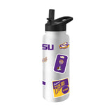 LSU 34oz White Dreamweave Quencher Bottle - Logo Brands - Flyclothing LLC